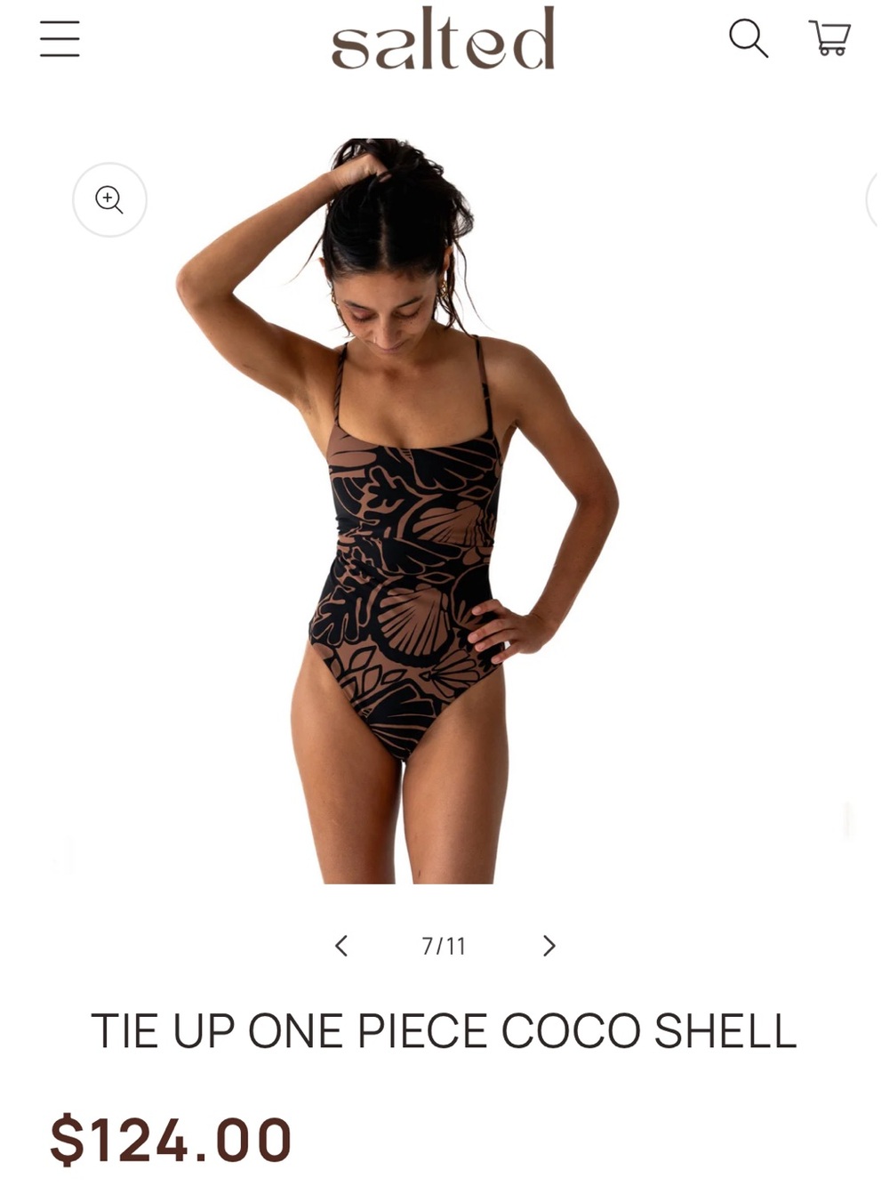 Salted AU Tie Up One Piece - Coco Shell (Brown/Black)